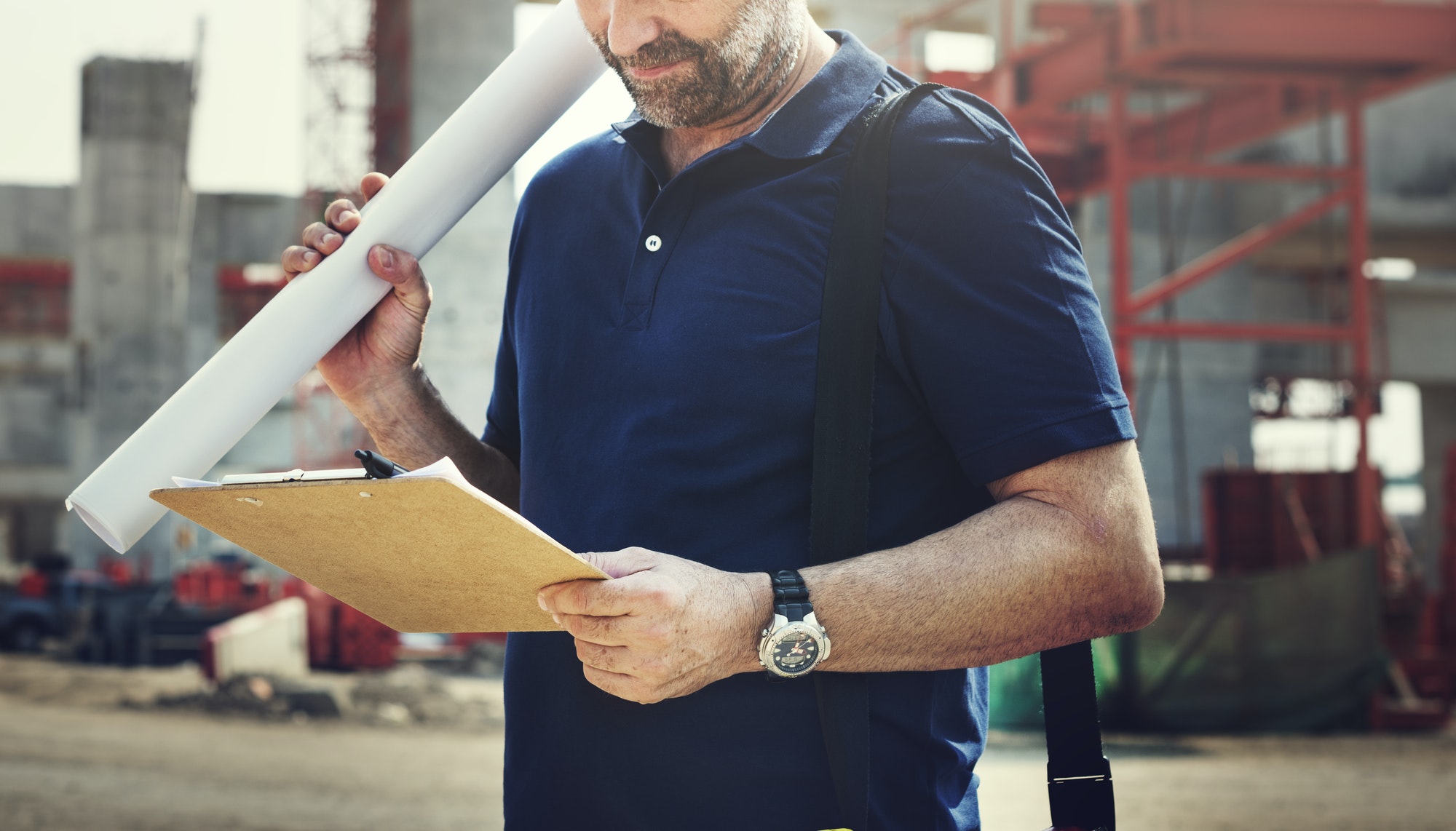 Site engineer on a construction site
